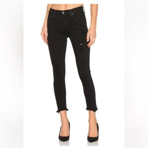 AGOLDE Sophie Crop High Rise Skinny - Harlow Destruct Black Distressed Size 29